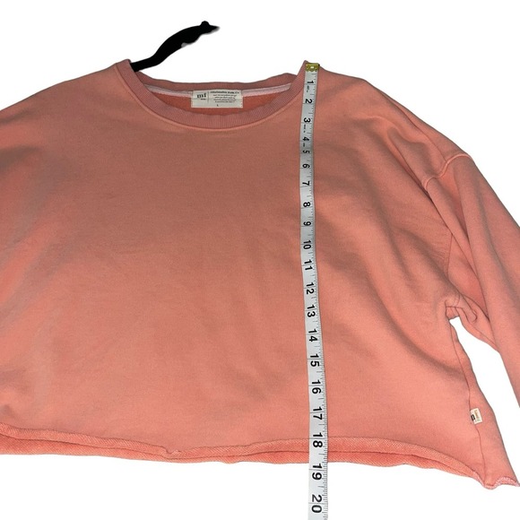 Minimalist Folk Co Coral Orange Cropped Pullover Sweater Size Large - Picture 4 of 8